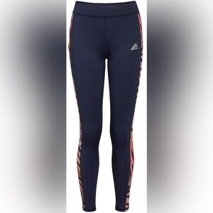 Adidas Navy Print Panel Pocket Leggings